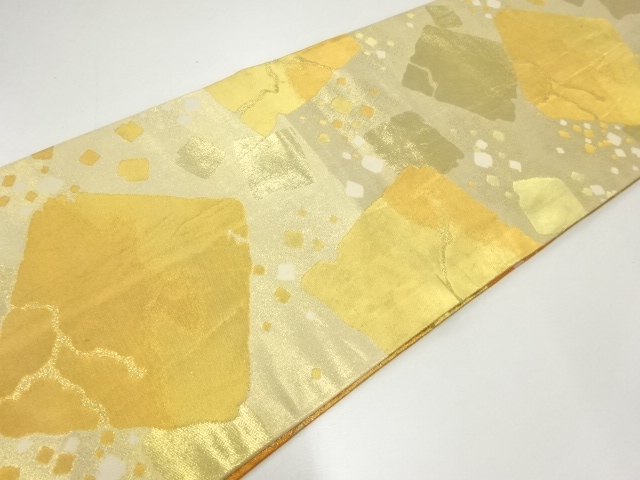  破れ色紙模様織出し丸帯